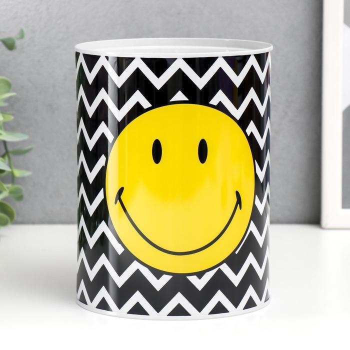 Копилка металл банка "Смайлы и геометрия" МИКС 16х12х12 см