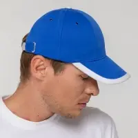 Бейсболка Honor, ярко-синяя с белым кантом Бейсболка Honor, ярко-синяя с белым кантом