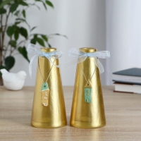 Ваза "Волшебные мгновения" золотой d-3,5см 7,5(дно)х15см Ваза "Волшебные мгновения" золотой d-3,5см 7,5(дно)х15см