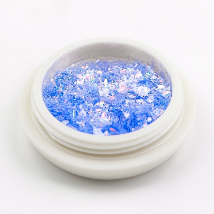 Опаловая пудра для декора ногтей, в баночке, цвет голубой Опаловая пудра для декора ногтей, в баночке, цвет голубой