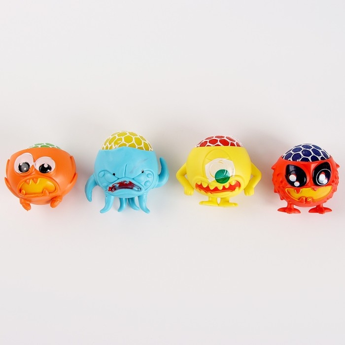 Хэллоуин. Антистресс сквиш мялка &laquo;Монстры&raquo;, в пакете, с жидкостью