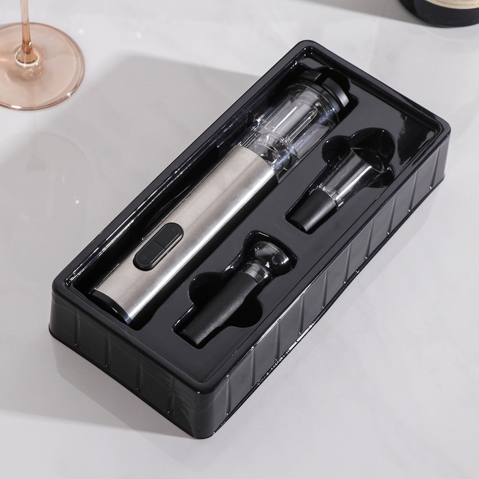 Набор для вина Magistro Soha, штопор электрический, аэратор, пробка Набор для вина Magistro Soha, штопор электрический, аэратор, пробка