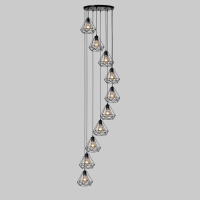 Светильник-каскад "Адри" 10хЕ27 40Вт черный 65х65х350 см Светильник-каскад "Адри" 10хЕ27 40Вт черный 65х65х350 см