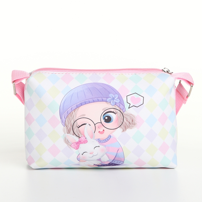 Сумка детская для девочки на молнии, цвет белый Сумка детская для девочки на молнии, цвет белый