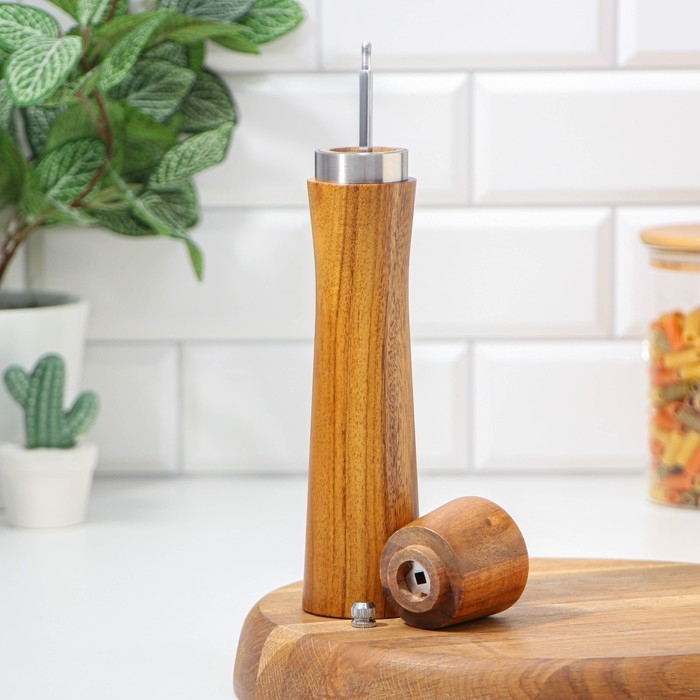 Мельница для специй Magistro Wooden, 5,5&times;26,5 см, керамический механизм, цвет коричневый