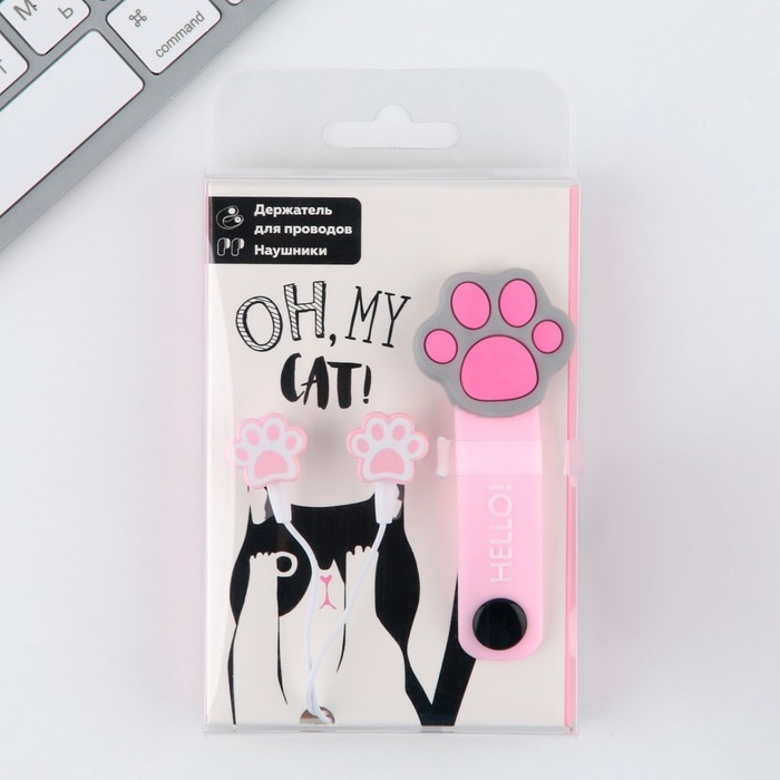 Наушники вакуумные, держатель для проводов &laquo;Oh, my cat&raquo;, мод. VBT 1.4, 12,5 х 8,5 см.