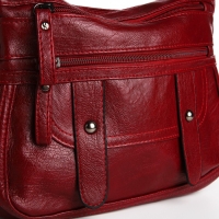 Сумка-мешок на молнии, цвет бордовый