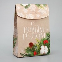 Коробка подарочная новогодняя складная «Хлопок», 15 х 7 х 22 см, Новый год Коробка подарочная новогодняя складная «Хлопок», 15 х 7 х 22 см, Новый год