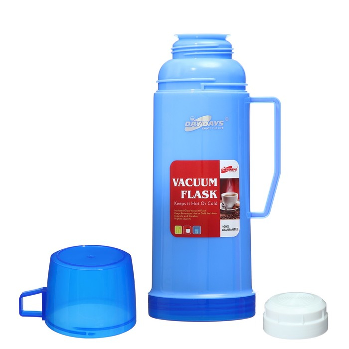 Термос 450 мл, со стеклянной колбой, с кружкой, 12 х 25 см, синий Термос 450 мл, со стеклянной колбой, с кружкой, 12 х 25 см, синий