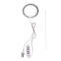 Фитосветильник светодиодный, 2 Вт, 5 В, в горшок, USB, мультиспектральный, 1 круг Фитосветильник светодиодный, 2 Вт, 5 В, в горшок, USB, мультиспектральный, 1 круг