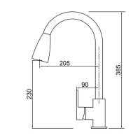 Смеситель для кухни ZEIN Z1300, однорычажный, выдвижной излив, латунь, цвет хром Смеситель для кухни ZEIN Z1300, однорычажный, выдвижной излив, латунь, цвет хром
