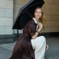 Зонт складной Nicety, бежевый Зонт складной Nicety, бежевый