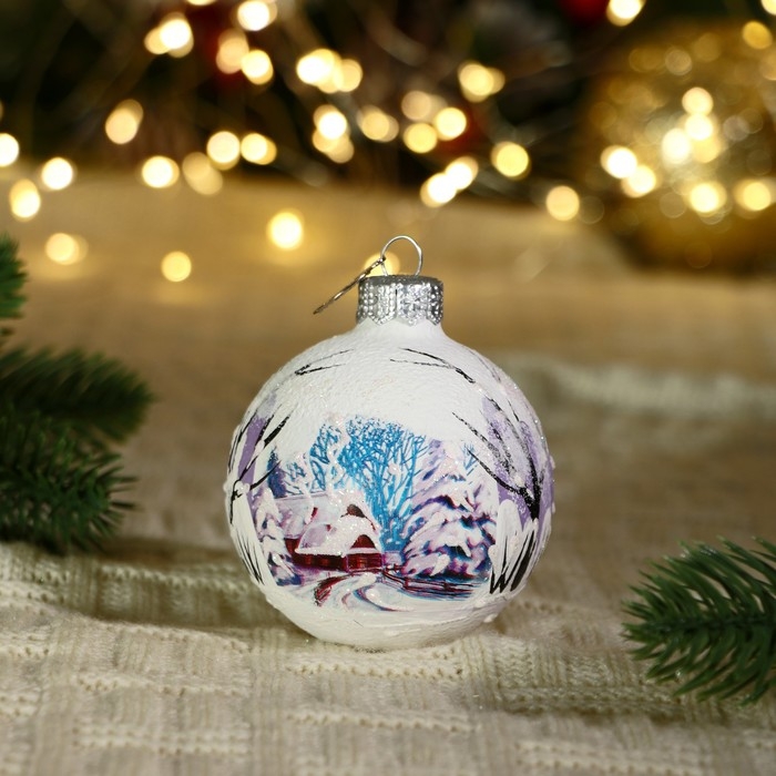 Шар Шар "Снежная зима 2", 65 мм., в подарочной упаковке