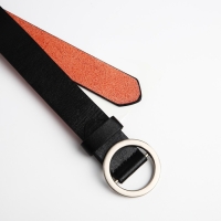 Ремень женский, ширина 3 см, пряжка металл, винт, цвет чёрный