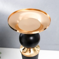 Подсвечник металл на 1 свечу "Давид" чёрный с золотом 33,3х11,5х11,5 см Подсвечник металл на 1 свечу "Давид" чёрный с золотом 33,3х11,5х11,5 см