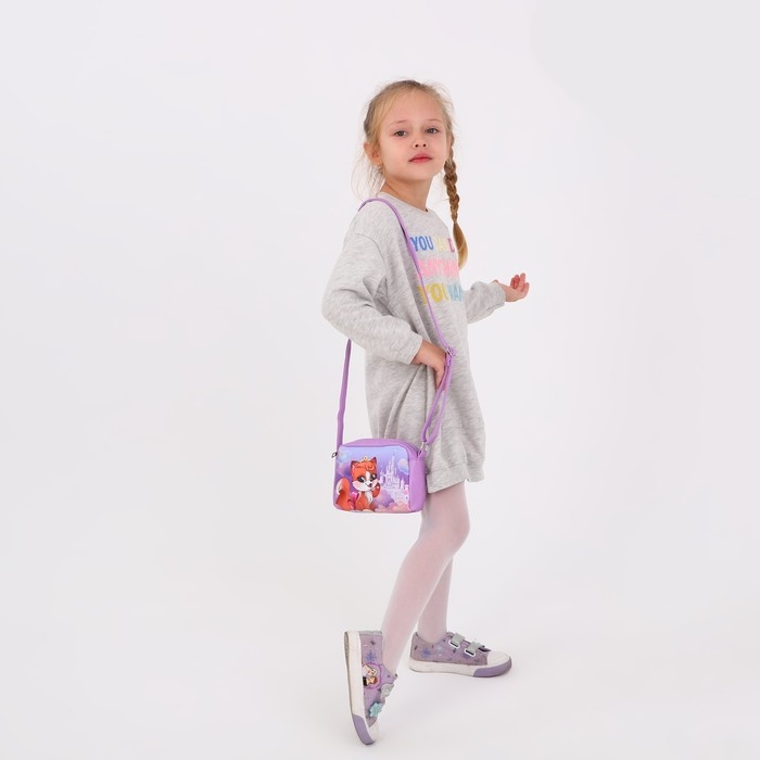 Сумка детская для девочки &laquo;Сказочная лисичка&raquo; из эко-кожи, на ремешке, 15х12х3 см