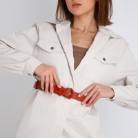 Ремень женский, ширина 3 см, винт, пряжка со вставкой, цвет рыжий Ремень женский, ширина 3 см, винт, пряжка со вставкой, цвет рыжий