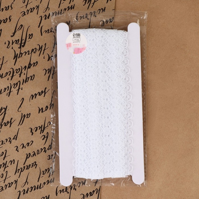 Кружево капроновое, 15 мм × 10 ± 1 м, цвет белый Кружево капроновое, 15 мм × 10 ± 1 м, цвет белый