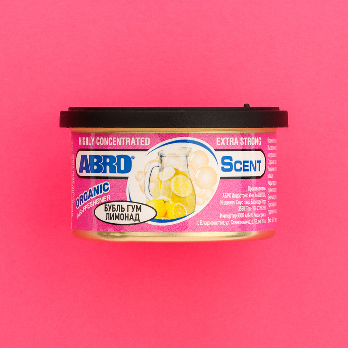 Освежитель воздуха Освежитель воздуха "Органик" Бубль Гум Лимонад ABRO, 57 г