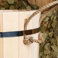 Запарник-ведро из липы, 13 л, пластиковая вставка, с крышкой, "Добропаровъ" Запарник-ведро из липы, 13 л, пластиковая вставка, с крышкой, "Добропаровъ"