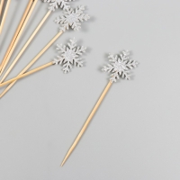 Топпер для творчества "Серебряная снежинка", 11 см (набор 10 шт) Топпер для творчества "Серебряная снежинка", 11 см (набор 10 шт)