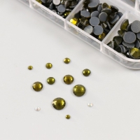 Декор для творчества стекло "Стразы усечённый конус. Оливковый" d=2-6,5 мм н-р 2600 шт Декор для творчества стекло "Стразы усечённый конус. Оливковый" d=2-6,5 мм н-р 2600 шт