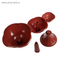 Клумба пластиковая, 3 яруса, d = 27&ndash;40&ndash;55 см, h = 90 см, коричневая, &laquo;Водопад&raquo;