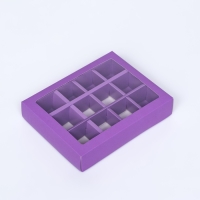 Коробка для 12 конфет, сиреневая, 19 х 15 х 3,6 см. Кондитерская упаковка Коробка для 12 конфет, сиреневая, 19 х 15 х 3,6 см. Кондитерская упаковка