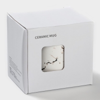 Кружка керамическая с ложкой «Белый мрамор», 350 мл, цвет белый Кружка керамическая с ложкой «Белый мрамор», 350 мл, цвет белый