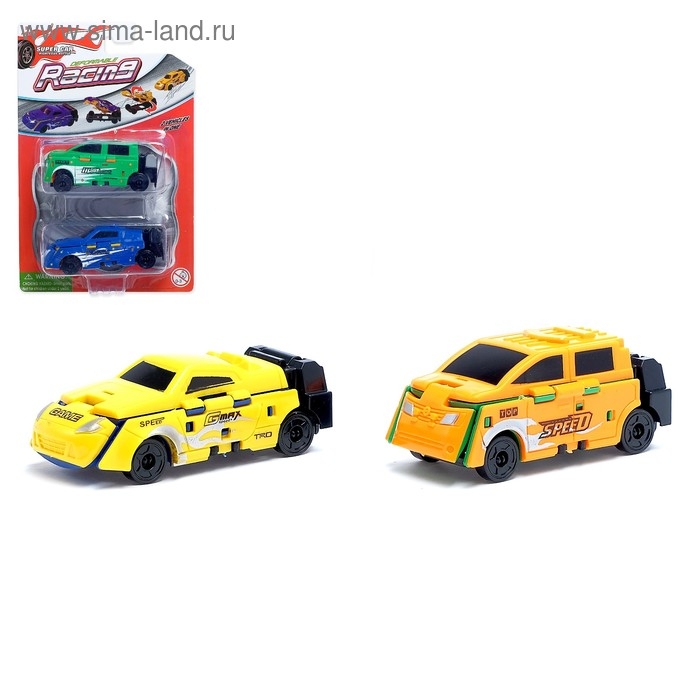 Машина &laquo;Гонка&raquo;, трансформируется, набор 2 штуки, МИКС