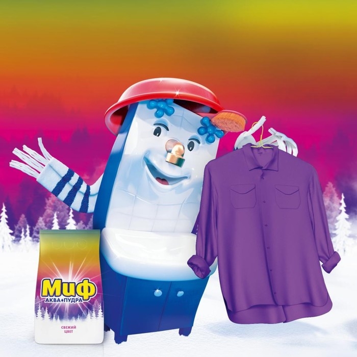 Стиральный порошок Стиральный порошок "Миф" 3 в 1 "Cвежий цвет", автомат, 6 кг