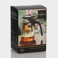 Чайник стеклянный заварочный Magistro &laquo;Мехико&raquo;, 750 мл, с металлическим ситом, пластиковая колба