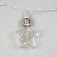Гирлянда &laquo;Нить&raquo; 3 м с насадками &laquo;Лампочки звездочки&raquo;, IP20, прозрачная нить, 80 LED, свечение белое, 8 режимов, 220 В