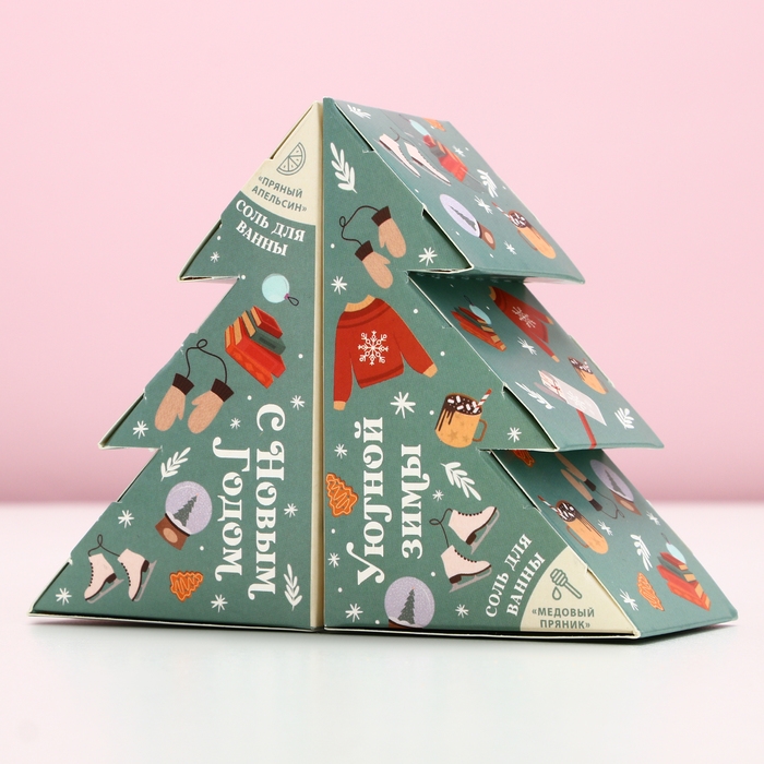 Подарочный набор косметики новогодний &laquo;Тепла и уюта!&raquo;, соль для ванны, 2 х 150 г, Новый Год