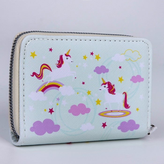 Кошелёк детский &laquo;Единороги&raquo; 12.5х9х2 см, голубой