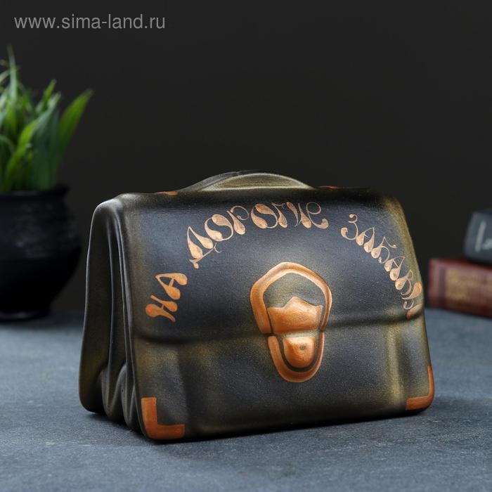 Копилка "Барсетка" чёрная,12х18х14см МИКС