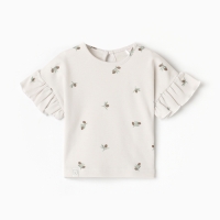 Футболка с рюшами Крошка Я Olives, р. 68-74, молочный