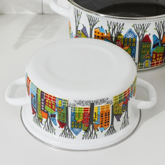 Набор кастрюль &laquo;Домики-1-Экстра&raquo;, 3 предмета: 2,3 л, 3 л, 4 л, крышки, индукция