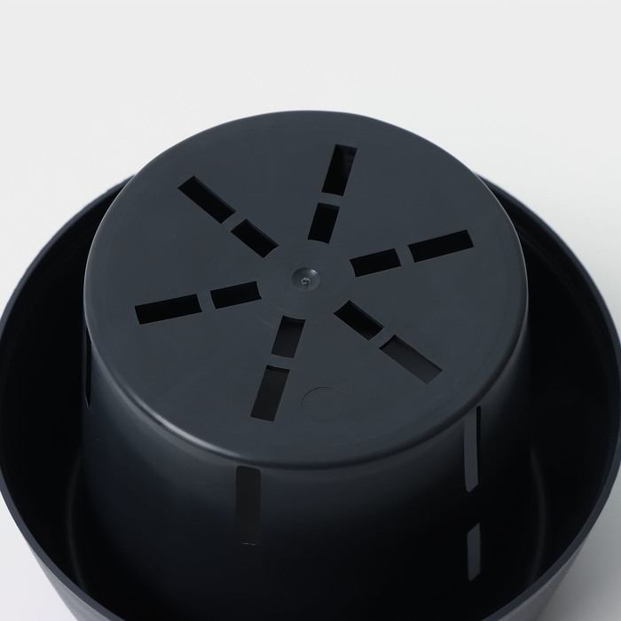 Горшок для цветов с поддоном &laquo;Япония&raquo;, 450 мл, d=12 см, h=10 см, цвет графитовый