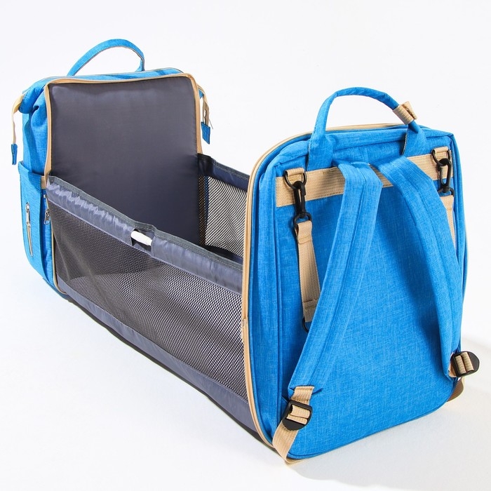 Сумка рюкзак для мамы и малыша с пеленальным ковриком, цвет голубой Сумка рюкзак для мамы и малыша с пеленальным ковриком, цвет голубой