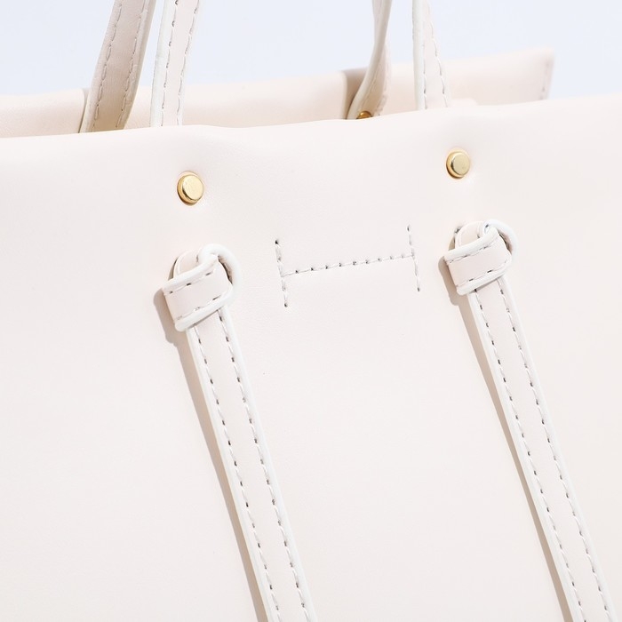 Сумка женская тоут на молнии, цвет белый