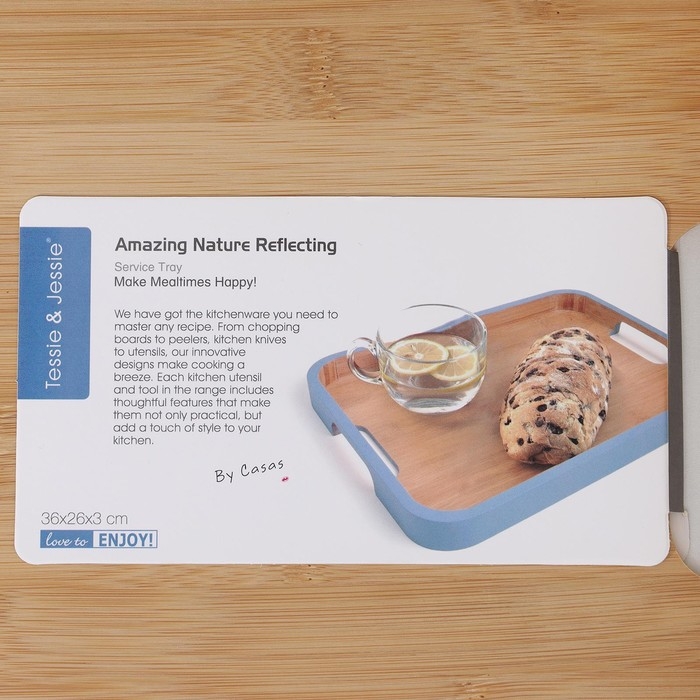 Поднос с ручками Terra, 36&times;26&times;3 см, бамбук, цвет МИКС