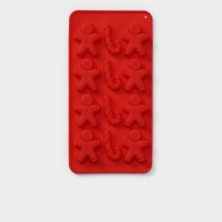 Форма для конфет и шоколада новогодняя Доляна «Карамельное чудо», силикон, 21×10 см, 12 ячеек (3,5×3,5 см), цвет красный Форма для конфет и шоколада новогодняя Доляна «Карамельное чудо», силикон, 21×10 см, 12 ячеек (3,5×3,5 см), цвет красный