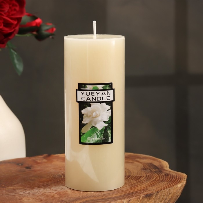 Свеча-цилиндр ароматическая "Гардения жасминовидная", 6х15 см