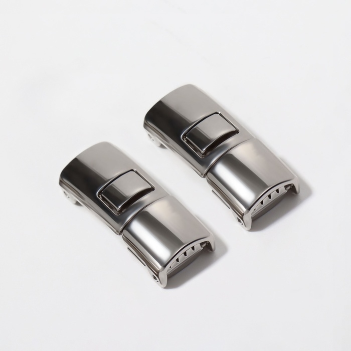 Фиксатор для шнурков, пара, размер 2,6 &times; 1 &times; 0,8 см, цвет серебристый