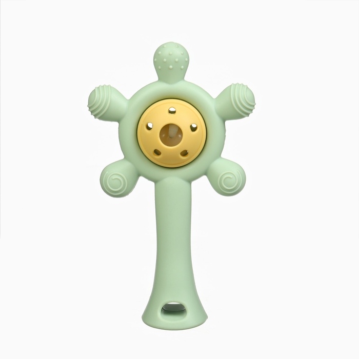 Прорезыватель силиконовый с погремушкой «Малыш», цвет зелёный, Крошка Я Прорезыватель силиконовый с погремушкой «Малыш», цвет зелёный, Крошка Я