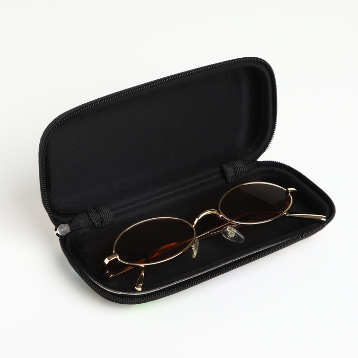 Футляр для очков на молнии, длина 16 см, цвет чёрный Футляр для очков на молнии, длина 16 см, цвет чёрный
