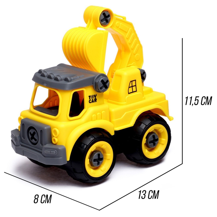 Конструктор винтовой &laquo;Машина с ковшом&raquo;, с отвёрткой, 26 деталей