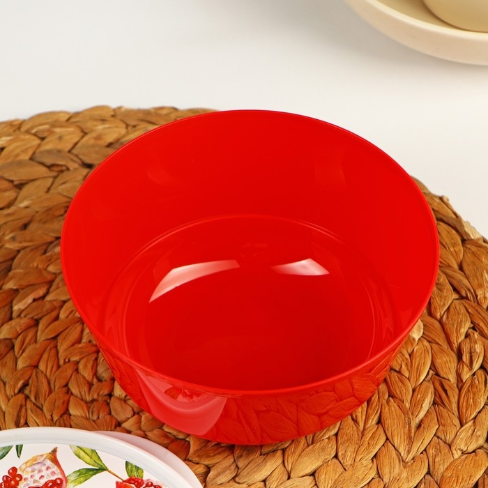 Набор мисок с крышкой «Гранат», 3 шт: 1 л, 2 л, 3 л, цвет красный Набор мисок с крышкой «Гранат», 3 шт: 1 л, 2 л, 3 л, цвет красный