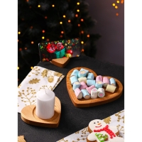 Подарочный набор деревянной посуды Adelica &laquo;Для тебя&raquo;, тарелка 20&times;17 см, подставка под горячее и телефон, берёза